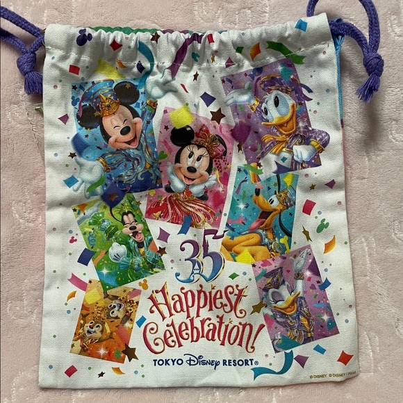Disney 35th Happiest Celebration Drawstring Tokyo Disneyland, Book & phone cover - Picture 2 of 9